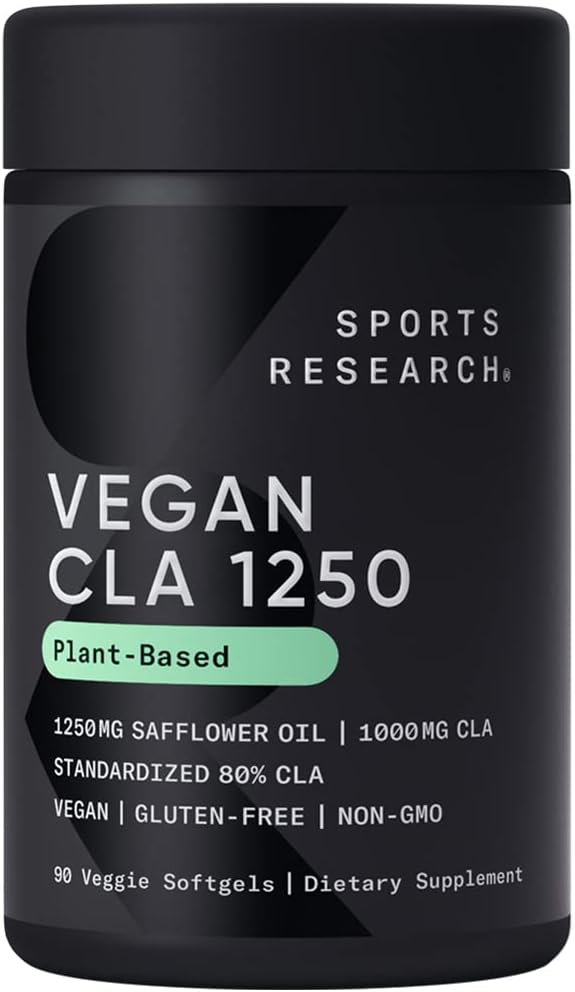 Recherche sportive Vegan CLA - 1250mg avec l'acide linoléique conjugué actif pour les hommes et les femmes