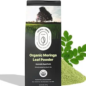 Organic Moringa Powder | 8.01 oz | USDA Organic & Non-GMO | Raw from India | Moringa Oleifera | Immune Support, Antioxidants, Healthy Hair