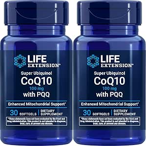 Extension de vie Super Ubiquinol CoQ10 avec PQQ, 30 softgels (paquet de 2)