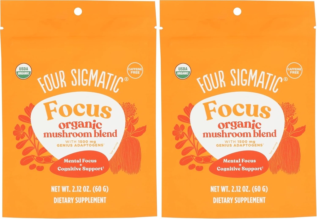 Four Sigmatic Focus Blend 7 Superfoods Adaptogen Blend Mix with Lion's Mane, Cordyceps, Rhodiola, Bacopa & Mucuna.