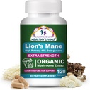 Cancer Sciences Organic Lions Mane Mushroom Supplément Capsules pour les hommes et les femmes - 1500mg Cerveau Suppléments pour la mémoire et le focus - Haute puissance 40% Beta-Glucans - Complexe de champignons nootropes, 120 Comte
