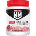 Lait musclé Poudre de protéines authentiques, fraises «N Crème, 1,93 livres, 13 portions, 32g Protéines, 3g Sucre, Calcium, Vitamines A, C & D, NSF certifié pour le sport, Energing Snack, Emballage May Vary