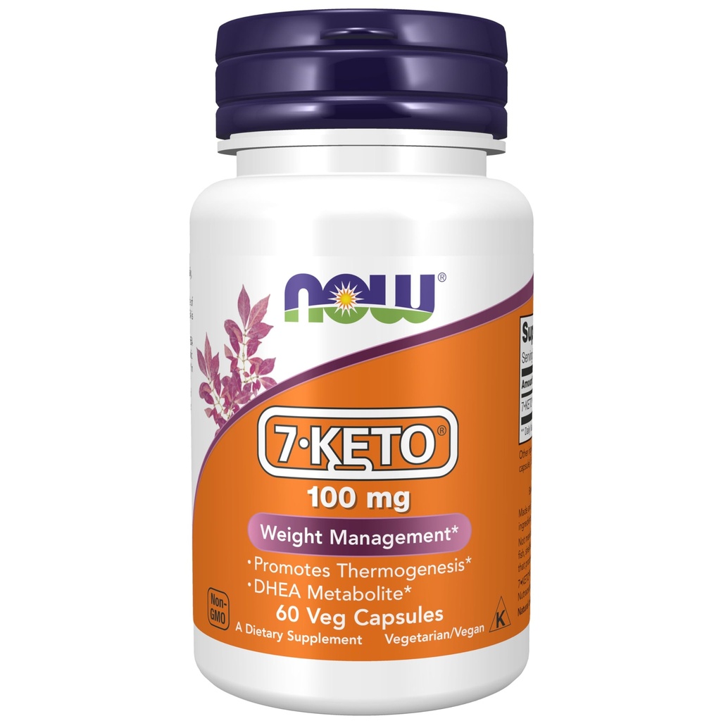 MAINTENANT Aliments suppléments, 7-Keto (DHEA Acétate-7-one) 100 mg, Gestion du poids*, 60 gélules