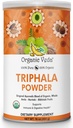 Poudre Veda Triphala bio avec Amla, Haritaki, Bibhitaki Fruits - 100% de poudre ayurvédique - Améliore le soutien immunitaire, la digestion, le nettoyage des colonies, la santé de la peau - végétalien, non-OGM - 16oz