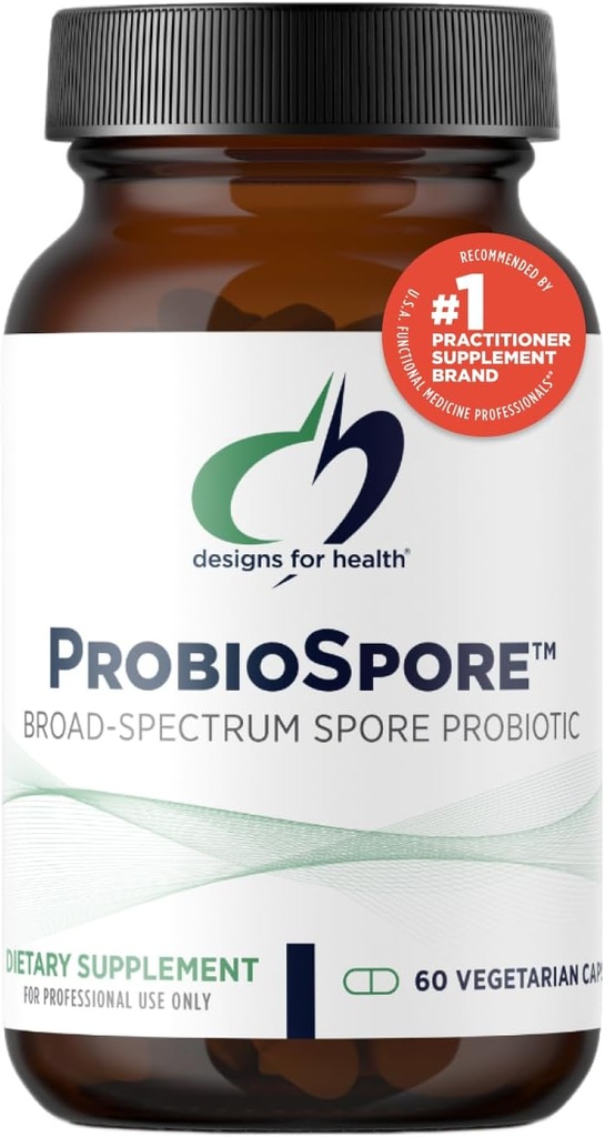 Conceptions pour la santé ProbioSpore - Probiotique puissant à base de spores, supplément de probiotiques à base de sol - Stable Stable Gut + Immune Support, Non-OGM + Sans produits laitiers (60 capsules)