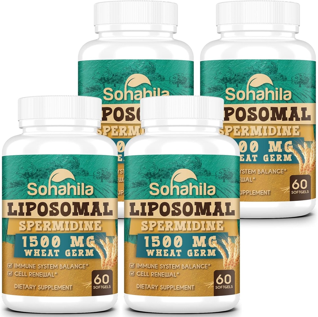 Supplément de Spermidine 15 MG - 99% Pureté, Haute Absorption, 1500 MG Extrait de germe de blé fermenté avec Zinc et Thiamine, Spermidine pour les hommes et les femmes - Renouvellement cellulaire, Vieillissement Défense, Énergie, 240 Softgels
