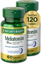 Mélatonine Bounty de la nature, favorise la relaxation et la santé du sommeil, 10mg, Capsules, 60 Ct (2 Pack)