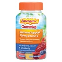 Emergen-C 750mg Gommies de vitamine C pour adultes, Gommies de soutien immunitaire, sans gluten, fraises, citron et bleuets - 45 Nombre