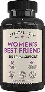 Meilleur ami des femmes Crystal Star (60 capsules) - Supplément menstruel à base de plantes pour aider les crampes et les ballonnements – Dong Quai, Cramp Bark, Hawthorne et Red Raspberry – Non-OGM