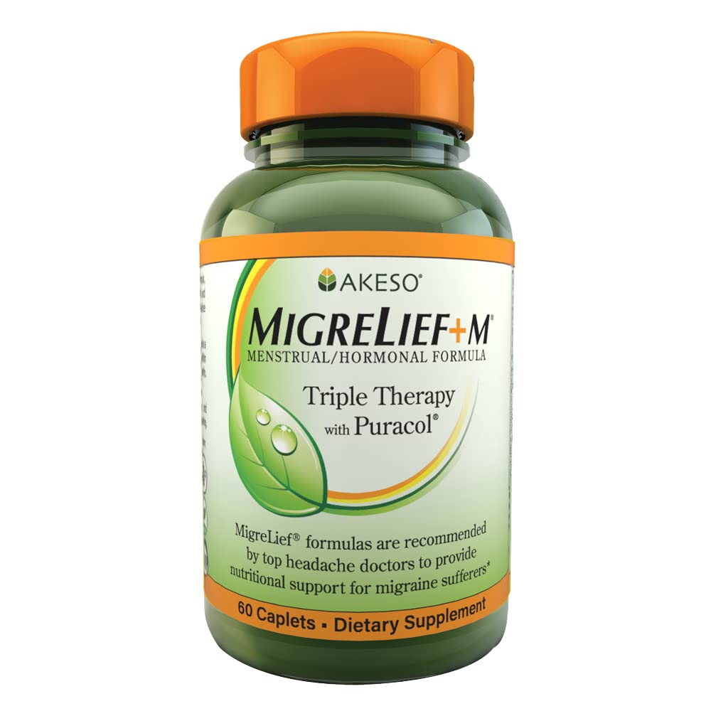 MigreLief+M – Supplément de soutien nutritionnel avancé pour les femmes Santé neurologique et confort de la tête – 60 Caplets (1-Mois)