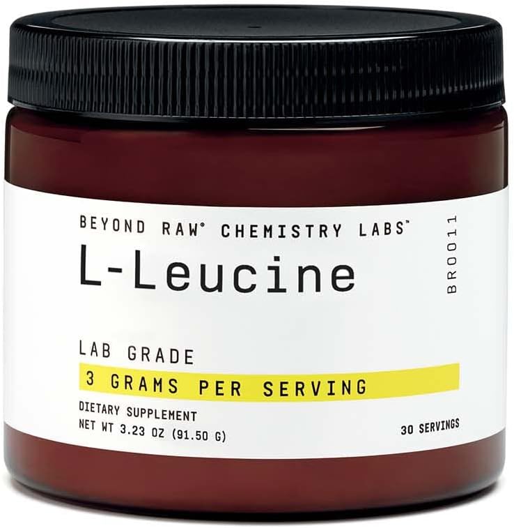 BEYOND RAW Laboratoires de chimie Poudre L-Leucine, Muscles de combustibles, 30 portions