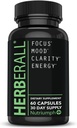 HERBERALL Nootropic – Brain Boost & Focus Support Supplement with CoQ10, Glutathione, Green Tea, Alpha Lipoic Acid, Olive Leaf & Black Pepper – 120 Vegan Capsules
