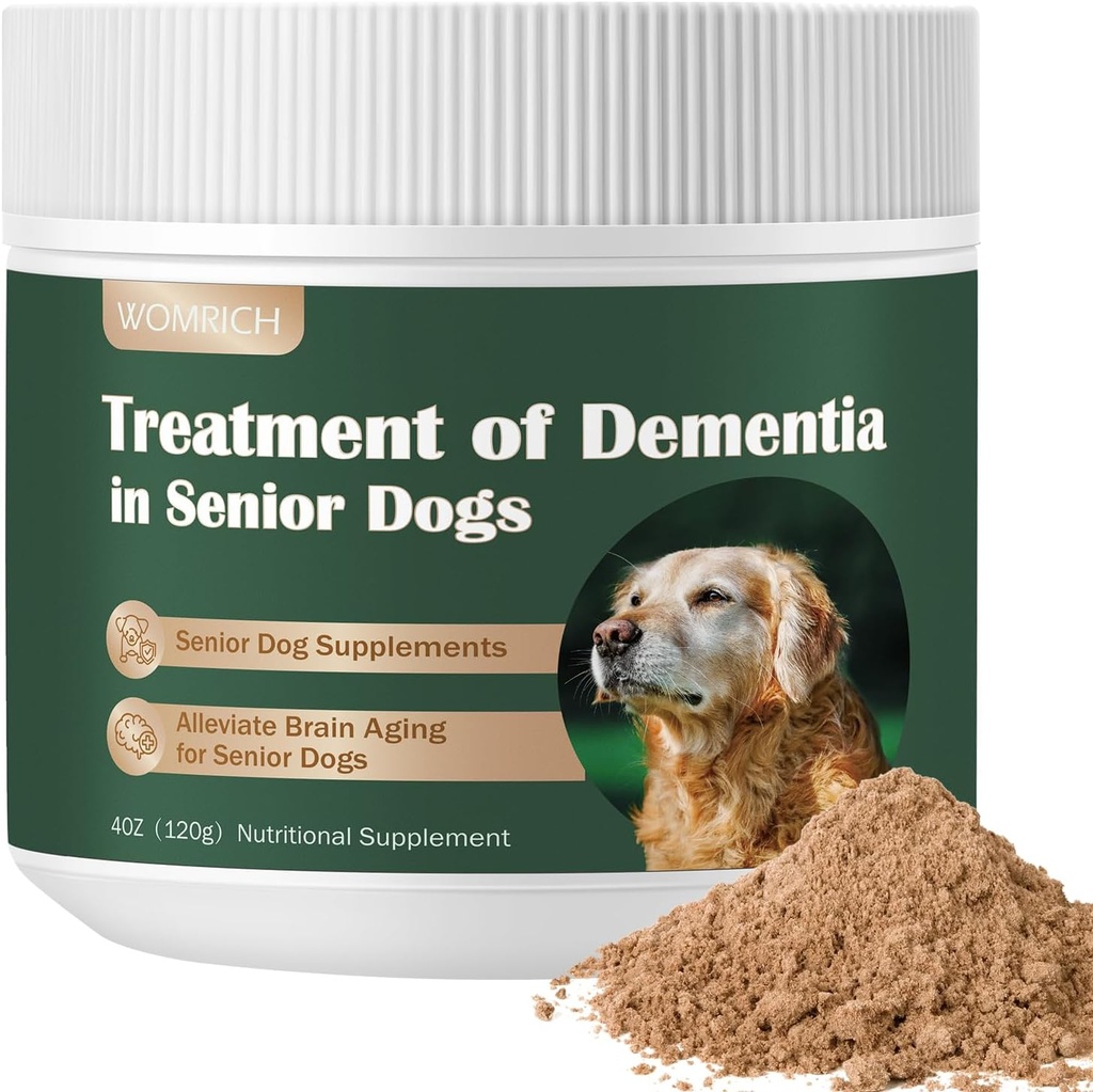 Suppléments de chien senior Supplément de démence de chien Poudre de champignons pour chiens 120g.com Supplément cognitif pour chiens Adresses Perdre, Retrait social