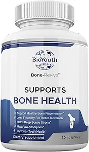 Labs Natural Bone Strength Suppléments pour adultes, 60 Capsules - Mélange nutritif de Coleus Forskohlii, Créatine, Magnésium, Vitamine K2 & C pour une meilleure santé des os et croissance.