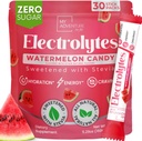 Zéro sucre pastèque Candy électrolytes en poudre Packets (30 Pack) - Tous les ingrédients naturels, sans caféine énergie pour rafraîchir l'hydratation - Vegan, Keto, Paleo sucre sans électrolytes en poudre Pas de sucre