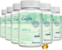 CoQ10 600mg Softgels à haute absorption CoQ10 Supplément Ubiquinol Réduit forme améliorée avec la vitamine E et l'oméga 3 6 9