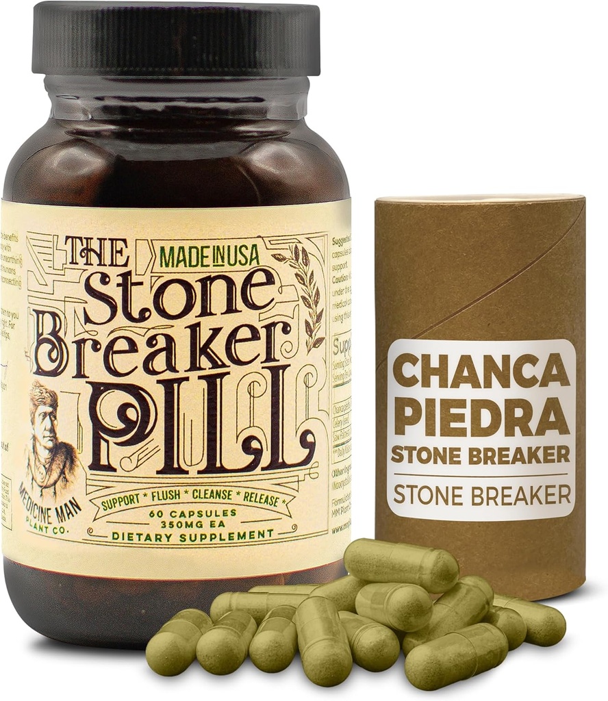 The Stone Breaker Pill 60 Capsules - Suppléments Gallbladder et Rein avec Chanca Piedra, Celery Seeds et Saw Palmetto - Broyeur Gallbladder et Rein Bio pour les Pierres Rein