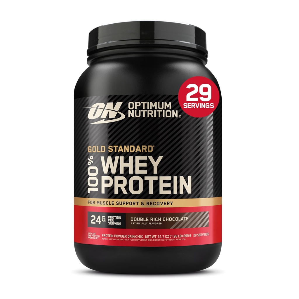Optimum Nutrition Or Standard 100% poudre de protéines de lactosérum, chocolat double riche 1,98 livre (emballage mai Vary)