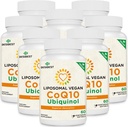 1000mg Liposomique CoQ10 Ubiquinol, 480 Vegan Softgels, supplément Ubiquinol à haute absorption CoQ10, forme antioxydante active de Coenzyme Q10 pour la fonction cardiaque et la production d'énergie