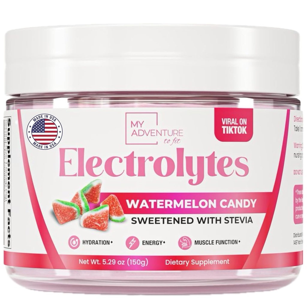 Zero Sugar - Watermelon Candy Electrolytes Powder - Refreshing Hydration - Caffeine Free Energy with All Natural Ingredients - Vegan, Keto and Paleo - Sugar Free Electrolytes Drink Mix - 30 Servings