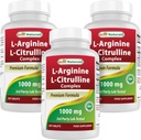 Meilleur complexe naturel L-Arginine L-Citrulline 1000 mg 250 comprimés (250 Nombre (paquet de 3))