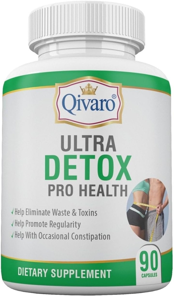Ultra Detox Pro Health - Supplément de nettoyage de la détox - Relief de constipation et pilules de détox corps avec des défenses de Psyllium, poudre de pectine de pomme et poudre de glucomannane - Supplément de fibre - 90 capsules