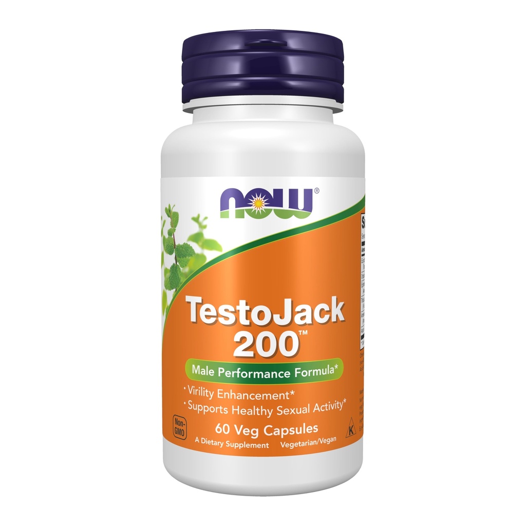 MAINTENANT Compléments alimentaires, TestoJackTM 200 avec Tongkat Ali, Tribulus, Maca et Horny Goat Weed, 60 gélules