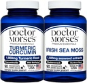 Doctor Morse Curcumin Turmeric 1950mg & Irish Sea Moss 1500mg Bundle - Joint Support, Immune Boost, et la santé globale avec BioPerine et Bladderwrack FDA enregistré, certifié NSF 90 capsules
