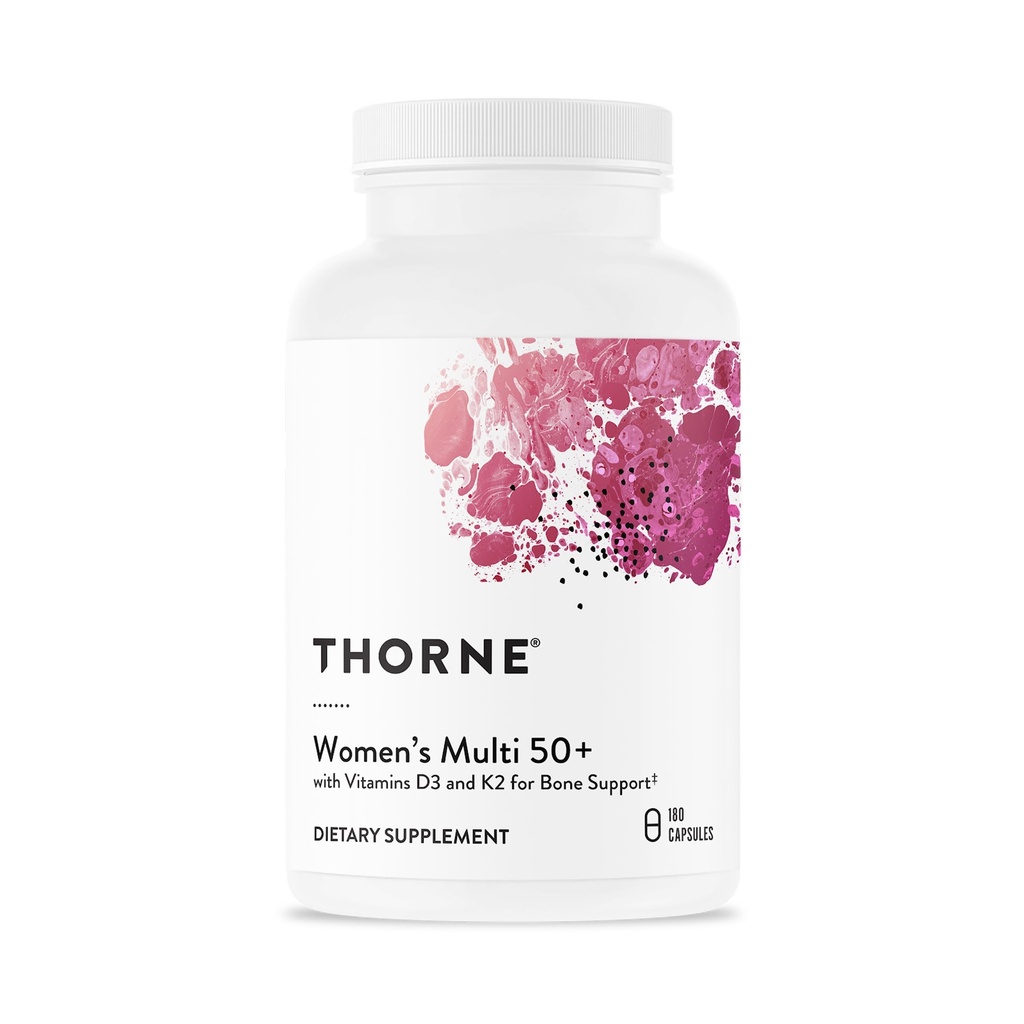 THORNE - Multivitamine quotidienne complète avec vitamines A, B6, B12, C, D, E, K, Zinc et plus - Soutien cardiaque, cerveau, os et santé immunitaire* - 180 capsules