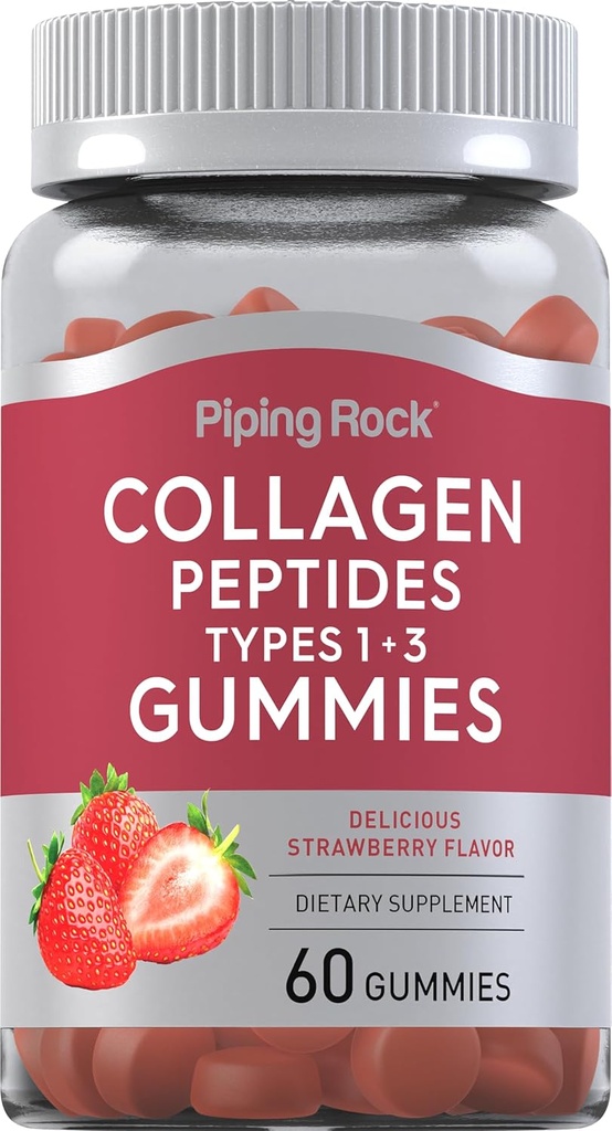 Piping Rock Collagen Gummies de type 1 et 3 du compte 60 des peptides de type collagène