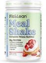 Fit & Lean Shake repas, Fat Burning repas de remplacement, protéines, fibre, probiotiques, shortcake fraise, 0,8 lbs (365 g),10 portions par contenant