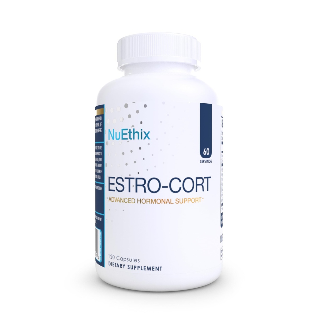 NuEthix Formulations Estro-Cort Anti-Estrogène Soutien nutritionnel Supplément alimentaire, 120 Capsules
