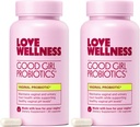 Love Wellness Good Girl Probiotics (en anglais seulement) Femmes Vaginal Health & pH Balance Supplement (en anglais seulement) Probiotic 9-Strain pour le trac urinaire, la levure, l'odore et l'immuno-support (en anglais seulement) 60 CT, 60 jours
