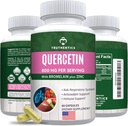TRUTHENTICS Quercetin avec Bromelain et Zinc 1050mg - Suppléments de Zinc Quercetin Premium pour le soutien immunitaire, respiratoire et saisonnier - Non-OGM, sans gluten - 60 Capsules de Veggie