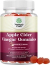 Gommies de vinaigre de cidre de pomme avec mère - Nettoyez et détox Gommies de vinaigre de cidre de pomme pour la perte de poids, la santé Gut, Bloating, Métabolisme et soutien énergétique - CVC avec mère avec vitamine B12, B6 et grenade - 60 Ct