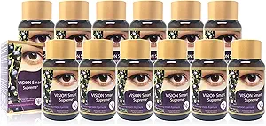 Vision Smart Supreme - Supplément de l'œil supérieur, ingrédients nutraceutiques premium avec 210mg d'anthocyanes purs de D3R et C3R, Capsules de Veggie. Produit des États-Unis (12 bouteilles)