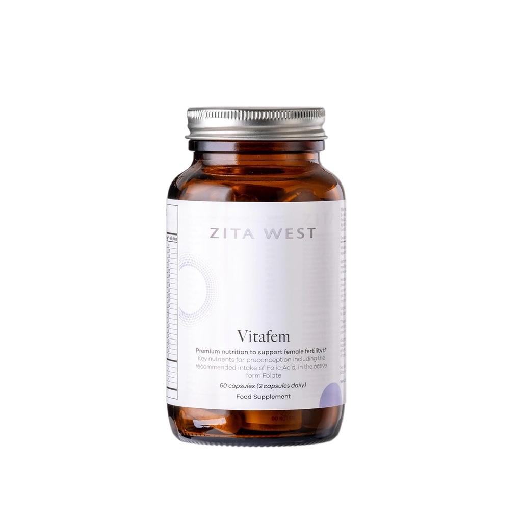 Zita West Vifem supplément de fertilité Premium pour les femmes - Vitamines prénatales avec folate pour le soutien de préconception - 60 capsules (1 mois d'approvisionnement)