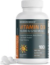Bronson Vitamine D3 10 000 UI (250 MCG) pour une fonction musculaire saine et un soutien immunitaire, non-OGM, 180 comprimés