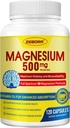 Supplément complexe de 10-en-1 de magnésium, Glycinate de magnésium 500mg avec Citrate & Malate, Chélaté Haute Absorption Plus Vitamine D3 & Zinc - pour support Nerve, Muscle & Bone - 120 Capsules