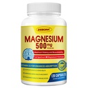 Supplément complexe de 10-en-1 de magnésium, Glycinate de magnésium 500mg avec Citrate & Malate, Chélaté Haute Absorption Plus Vitamine D3 & Zinc - pour support Nerve, Muscle & Bone - 120 Capsules