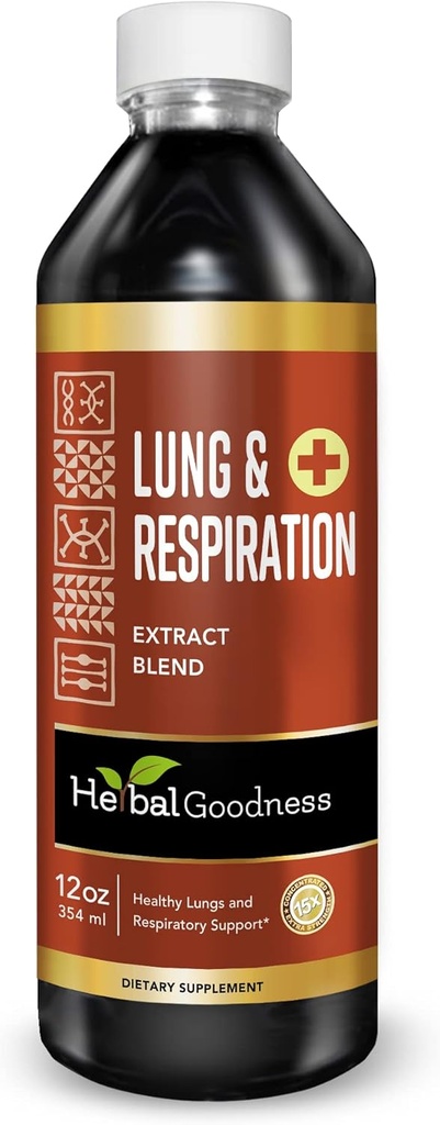 Boissons à base de plantes et respiration 12oz - pour mieux nettoyer les poumons, les poumons, le soutien respiratoire, les cellules de croissance et le soutien immunitaire avec des extraits de feuilles de Mullein - 1bouteille - 23 portions