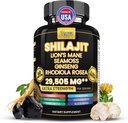 Shilajit et la mousse de mer Combo pur Shilajit pour hommes et femmes Himalayan Shilajit Capsules Extra Strength avec Lions Mane, Rhodiola Rosea, Ashwagandha, Cordyceps, Ginseng Plus Turmeric