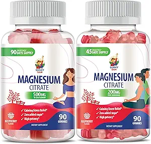 Magnesium Gummies for Kids & Adults - Calm Magnesium Chews - Magnesium Citrate Chewable Supplement for Mood & Muscle Support