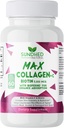 Max Collagen Plus C (60 capsules) - Toutes les capsules de collagène naturel avec biotine et biopérine pour stimuler l'hydratation antivieillissement et la fermeté de la peau - pilules de collagène pour renforcer les os et les ongles