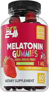 Enfants Melatonin Gummy, En vigueur 1MG Sleep Gummies Supplément pour les enfants 3+, Sans médicament, Fruit naturel Fraise Fruitée, Fabriqué aux États-Unis