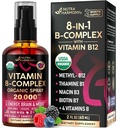 USDA Vitamine biologique B-Complex Vaporisateur liquide 8-en-1 - B5 Acide pantothénique.