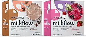 Au printemps Flux de lait Électrolyte Supplément de boisson d'allaitement Mélange avec Fenugreek 16 Compte chocolat et 16 Compte Berry Flavor Bundle, Supplément de lactation pour promouvoir l'approvisionnement en lait maternel sain et la restauration