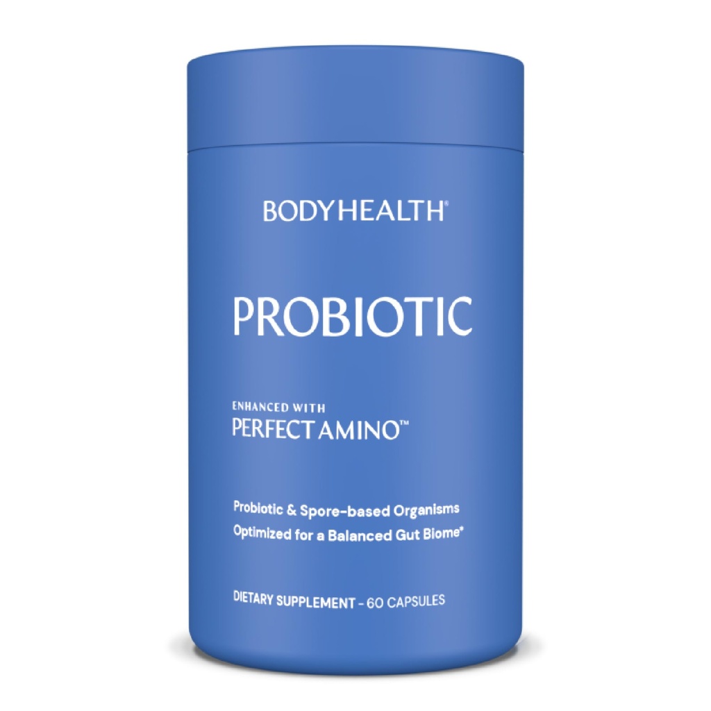 Probiotique BodyHealth amélioré avec PerfectAmino pour les femmes et les hommes, Spore based with Bifidobacterium, Lactobacillus Salivarius, Lactobacillus Acidophilus - 60 Capsules