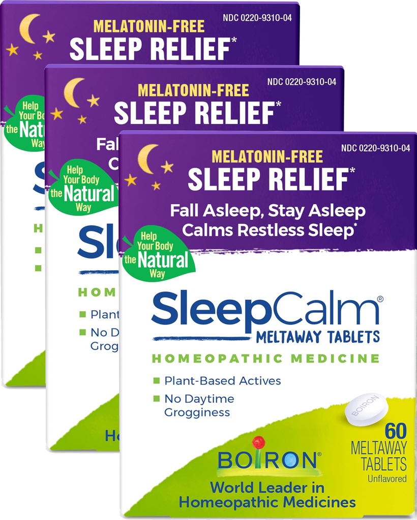 Boiron SleepCalm Sleep Aid for Deep, Relaxing, Reposful Nighttime Sleep - Melatonine-Free et non Habit-Forming - Comprimés dissolvables - 180 Compte