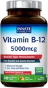 Innate Vitality Vitamin B12 5000mcg, Sublingual, Vegan Methylcobalamin, Fast Dissolve Tablets, Natural Peach Flavor, Supports Energy Production & Healthy Nervous System, 240 Tablets